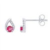 Boucles d'oreilles rubis et diamant en or 18 carats