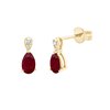 Boucles d'oreilles rubis et diamant en or 18 carats