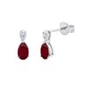 Boucles d'oreilles rubis et diamant en or 18 carats