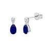 Boucles d'oreilles serti clos saphir et diamant en or 18 carats