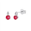 Boucles d'oreilles rubis et diamant en or 18 carats