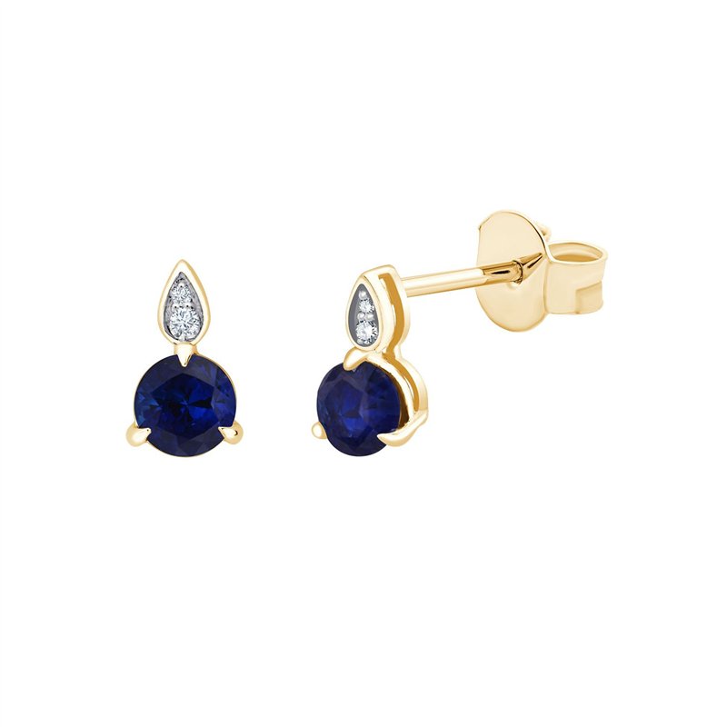Boucles d'oreilles toi et moi saphir et diamant en or 18 carats