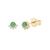 Boucles d'oreilles serti clos émeraude et diamant en or 18 carats