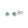 Boucles d'oreilles serti clos émeraude et diamant en or 18 carats
