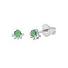 Boucles d'oreilles serti clos émeraude et diamant en or 18 carats