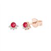 Boucles d'oreilles rubis et diamant en or 18 carats