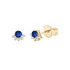 Boucles d'oreilles serti clos saphir et diamant en or 18 carats