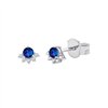 Boucles d'oreilles serti clos saphir et diamant en or 18 carats