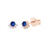 Boucles d'oreilles serti clos saphir et diamant en or 18 carats