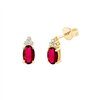 Boucles d'oreilles rubis et diamant en or 18 carats