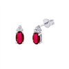 Boucles d'oreilles rubis et diamant en or 18 carats