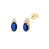Boucles d'oreilles serti clos saphir et diamant en or 18 carats