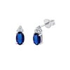 Boucles d'oreilles serti clos saphir et diamant en or 18 carats