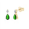 Boucles d'oreilles émeraude et diamant en or 18 carats