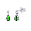 Boucles d'oreilles émeraude et diamant en or 18 carats