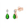 Boucles d'oreilles émeraude et diamant en or 18 carats