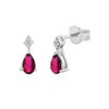Boucles d'oreilles serti clos rubis et diamant en or 18 carats