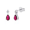 Boucles d'oreilles serti clos rubis et diamant en or 18 carats