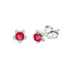 Boucles d'oreilles serti clos rubis et diamant en or 18 carats