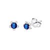 Boucles d'oreilles serti clos saphir et diamant en or 18 carats