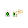 Boucles d'oreilles émeraude et diamant en or 18 carats