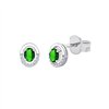 Boucles d'oreilles émeraude et diamant en or 18 carats