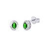 Boucles d'oreilles émeraude et diamant en or 18 carats