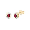 Boucles d'oreilles rubis et diamant en or 18 carats