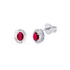 Boucles d'oreilles rubis et diamant en or 18 carats