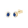 Boucles d'oreilles serti clos saphir et diamant en or 18 carats
