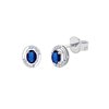 Boucles d'oreilles serti clos saphir et diamant en or 18 carats