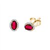 Boucles d'oreilles serti clos rubis et diamant en or 18 carats