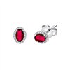 Boucles d'oreilles serti clos rubis et diamant en or 18 carats