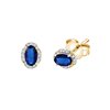 Boucles d'oreilles serti clos saphir et diamant en or 18 carats
