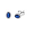 Boucles d'oreilles serti clos saphir et diamant en or 18 carats