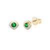 Boucles d'oreilles émeraude et diamant en or 18 carats