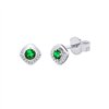 Boucles d'oreilles émeraude et diamant en or 18 carats
