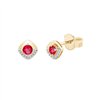 Boucles d'oreilles rubis et diamant en or 18 carats