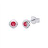 Boucles d'oreilles rubis et diamant en or 18 carats