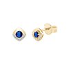Boucles d'oreilles toi et moi saphir et diamant en or 18 carats