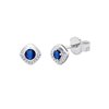 Boucles d'oreilles toi et moi saphir et diamant en or 18 carats