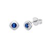 Boucles d'oreilles toi et moi saphir et diamant en or 18 carats