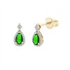 Boucles d'oreilles émeraude et diamant en or 18 carats