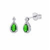 Boucles d'oreilles émeraude et diamant en or 18 carats