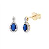 Boucles d'oreilles saphir et diamant en or 18 carats