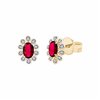 Boucles d'oreilles rubis et diamant en or 18 carats