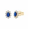 Boucles d'oreilles saphir et diamant en or 18 carats