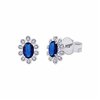 Boucles d'oreilles saphir et diamant en or 18 carats