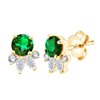 Boucles d'oreilles émeraude et diamant en or 18 carats