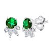 Boucles d'oreilles émeraude et diamant en or 18 carats
